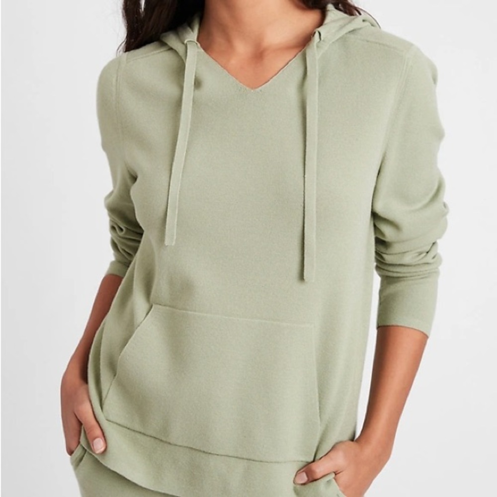 Banana Republic Green Sage Bouquet Sweater Hoodie (size M)